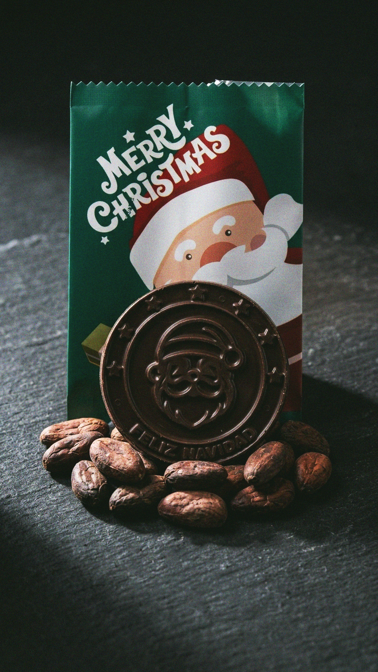 chocolate corporativo navidad, chocolate sucedaneo, $1100 und 